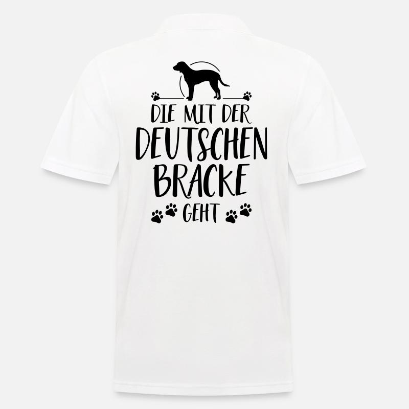DIE MIT DEUTSCHE BRACKE GEHT Hundespruch Wilsigns - Männer Poloshirt - Weiß
