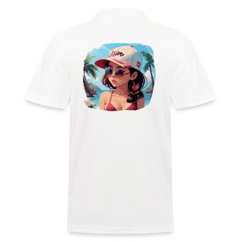 Fille asiatique en bikini - Polo Homme - blanc - Dos - Kai (181cm)