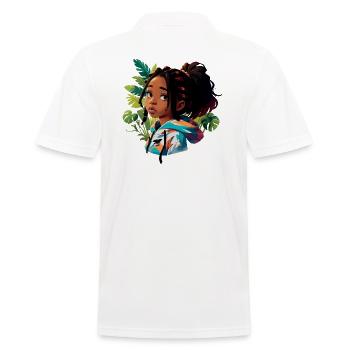 Fille avec des dreads en sweat à capuche coloré - Polo Homme - blanc - Dos - Kai (181cm)