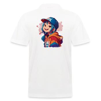 Fille asiatique en sweat à capuche - Polo Homme - blanc - Dos - Kai (181cm)