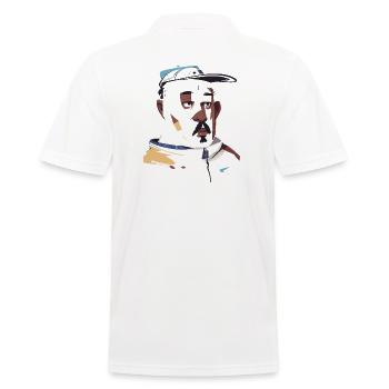 Artistic Black Man with a Snapback - Men's Polo Shirt - white - Back - Kai (181cm)