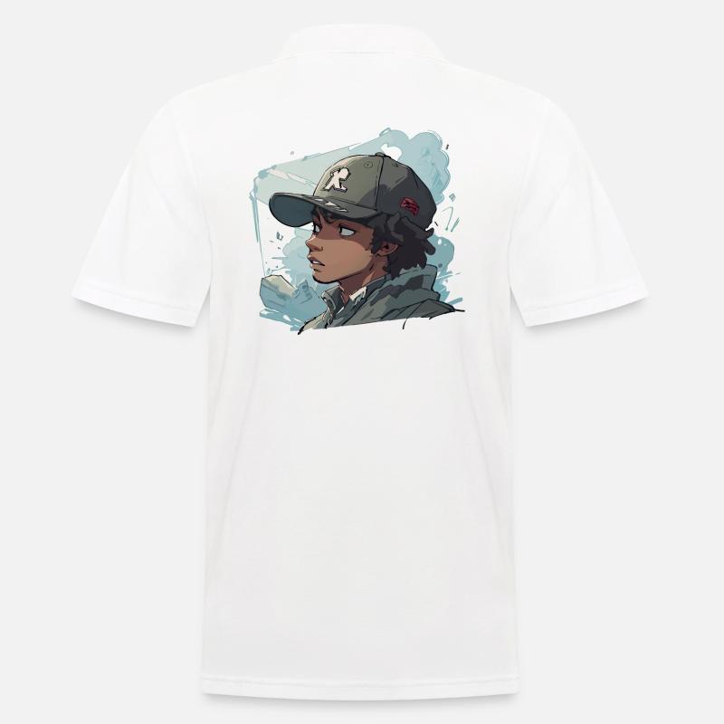 Rapper im Anime-Stil - Männer Poloshirt - Weiß