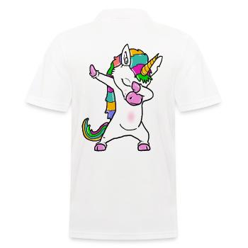 Dapping Einhorn- Dap Unicorn - Männer Poloshirt - Weiß - Hinten - Kai (181cm)
