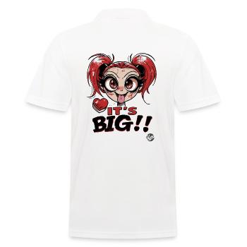 Cartoon girl with love for big things - Men's Polo Shirt - white - Back - Kai (181cm)