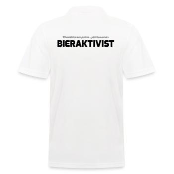 Klimakleber - Bieraktivist - Männer Poloshirt - Weiß - Hinten - Kai (181cm)