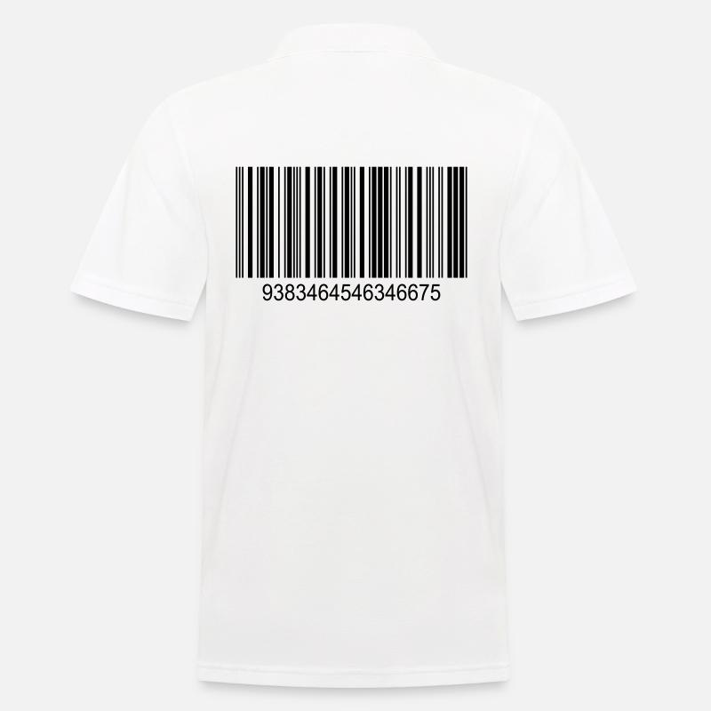 Barcode / Strichcode in Schwarz mit Zahlen - Männer Poloshirt - Weiß