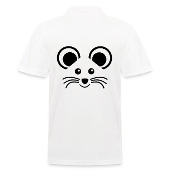 ★ Design colors changeable ★ Face of a mouse - Men's Polo Shirt - white - Back - Kai (181cm)