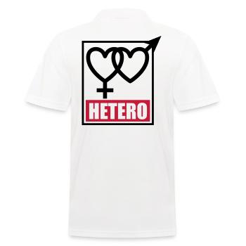 04 HETERO Herzen Liebe Love Heterosexuell - Männer Poloshirt - Weiß - Hinten - Kai (181cm)
