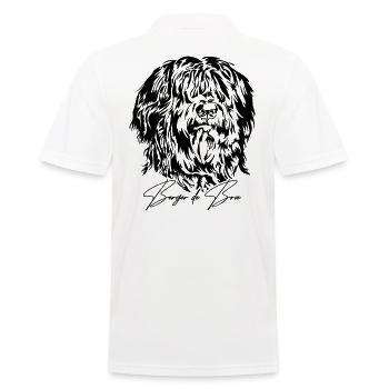 BERGER DE BRIE Dog Dogs Wilsign's Dog Portrait - Men's Polo Shirt - white - Back - Kai (181cm)