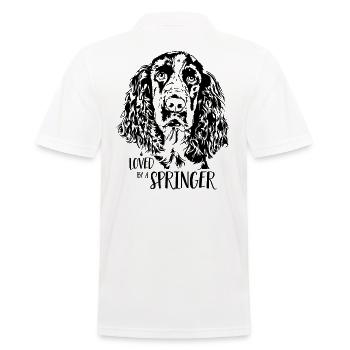 Loved by a Springer Spaniel Dog Dogs Wilsigns - Men's Polo Shirt - white - Back - Kai (181cm)