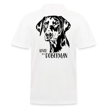 Aimé par un chien Doberman disant Doberman Wilsigns - Polo Homme - blanc - Dos - Kai (181cm)