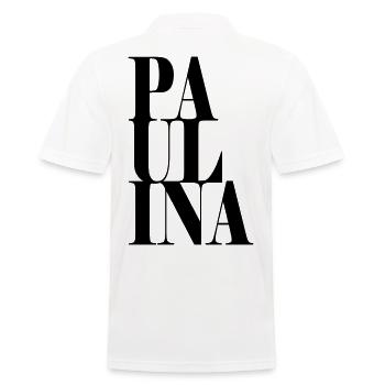 Paulina Name Vorname Moderne Schrift Wort Art - Männer Poloshirt - Weiß - Hinten - Kai (181cm)