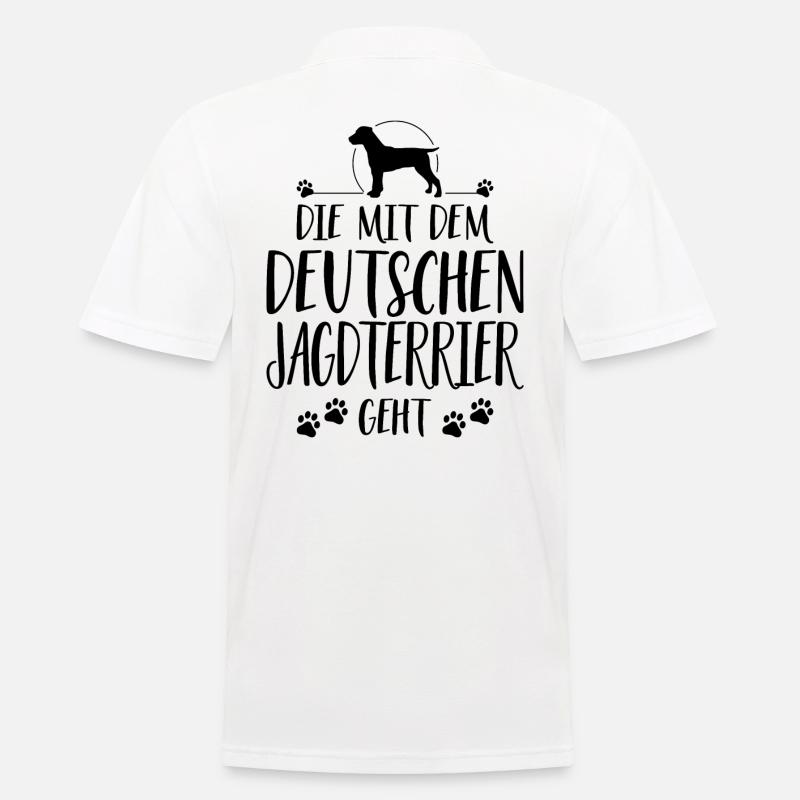DIE MIT DEUTSCHEN JAGDTERRIER GEHT Wilsigns Hunde - Männer Poloshirt - Weiß