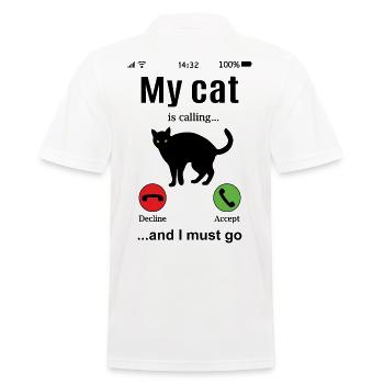 Chat appelle drôle l’ami chat propriétaire de chat - Polo Homme - blanc - Dos - Kai (181cm)