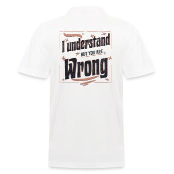 I understand but you are wrong - Männer Poloshirt - Weiß - Hinten - Kai (181cm)