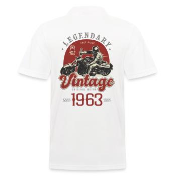 1963 Jubiläum Motorradbiker Jahrgang 60 Jahre - Männer Poloshirt - Weiß - Hinten - Kai (181cm)