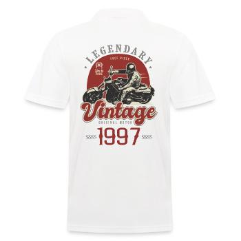 1997 Jubiläum Motorrad Biker Jahrgang - Männer Poloshirt - Weiß - Hinten - Kai (181cm)