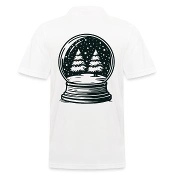 Schneekugel Winterlandschaft - Männer Poloshirt - Weiß - Hinten - Kai (181cm)