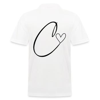 Buchstabe C Buchstabe-C Kalligrafie - Männer Poloshirt - Weiß - Hinten - Kai (181cm)