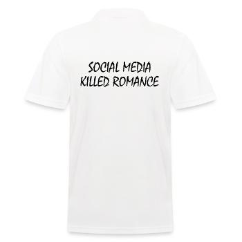 social media killed romance - Männer Poloshirt - Weiß - Hinten - Kai (181cm)