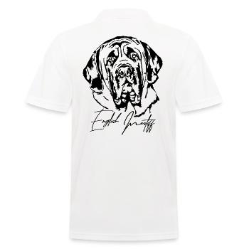 ENGLISH MASTIFF Hunde Portrait Rassehund Wilsigns - Männer Poloshirt - Weiß - Hinten - Kai (181cm)