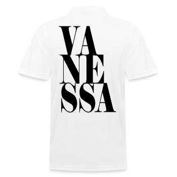 Vanessa Name Vorname Moderne Schrift Wort Art - Männer Poloshirt - Weiß - Hinten - Kai (181cm)