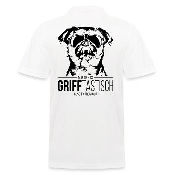 GRIFFTASTISCH Belgischer Zwerggriffon Hundespruch - Männer Poloshirt - Weiß - Hinten - Kai (181cm)