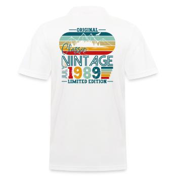 Original Juillet Millésime 1989 33ème Anniversaire Hommes - Polo Homme - blanc - Dos - Kai (181cm)