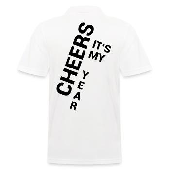 Cheers It's My Year - Männer Poloshirt - Weiß - Hinten - Kai (181cm)