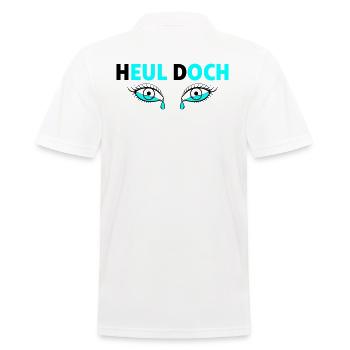 Heul doch - Tränende Augen - Männer Poloshirt - Weiß - Hinten - Kai (181cm)