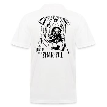 Aimé par un chien Shar-Pei Dog Dog Dicton - Polo Homme - blanc - Dos - Kai (181cm)