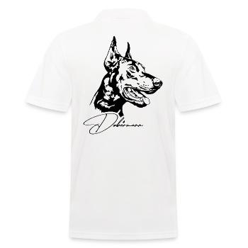 Dobermann Hundeportrait Hunde Hundesport Wilsigns - Männer Poloshirt - Weiß - Hinten - Kai (181cm)