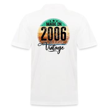 Vintage Made in 2006 Geburtsjahr 2006 Geburtstag - Männer Poloshirt - Weiß - Hinten - Kai (181cm)