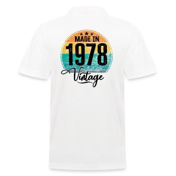 Vintage Fabriqué en 1978 Année de naissance 1978 Anniversaire - Polo Homme - blanc - Dos - Kai (181cm)
