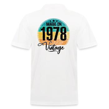 Vintage Fabriqué en 1978 Année de naissance 1978 Anniversaire - Polo Homme - blanc - Dos - Kai (181cm)