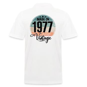 Millésime Fabriqué en 1977 Année de naissance 1977 Anniversaire - Polo Homme - blanc - Dos - Kai (181cm)