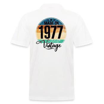 Millésime Fabriqué en 1977 Année de naissance 1977 Anniversaire - Polo Homme - blanc - Dos - Kai (181cm)