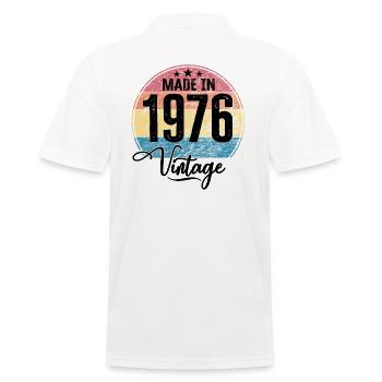 Vintage Made in 1976 Year of birth 1976 Birthday - Men's Polo Shirt - white - Back - Kai (181cm)