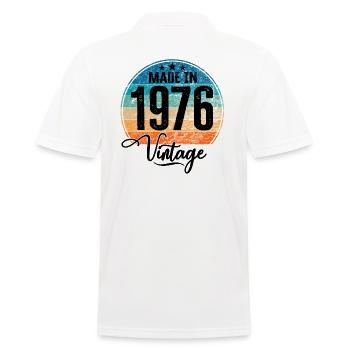 Vintage Made in 1976 Year of birth 1976 Birthday - Men's Polo Shirt - white - Back - Kai (181cm)