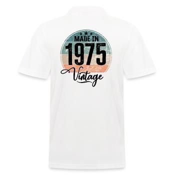 Vintage Made in 1975 Geburtsjahr 1975 Geburtstag - Männer Poloshirt - Weiß - Hinten - Kai (181cm)