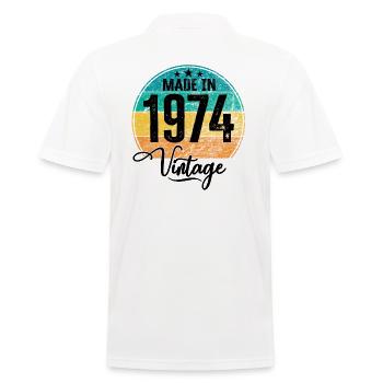 Millésime Fabriqué en 1974 Année de naissance 1974 Anniversaire - Polo Homme - blanc - Dos - Kai (181cm)