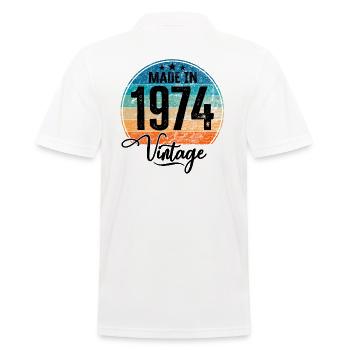 Millésime Fabriqué en 1974 Année de naissance 1974 Anniversaire - Polo Homme - blanc - Dos - Kai (181cm)