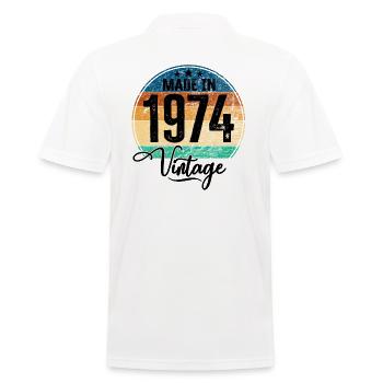 Millésime Fabriqué en 1974 Année de naissance 1974 Anniversaire - Polo Homme - blanc - Dos - Kai (181cm)