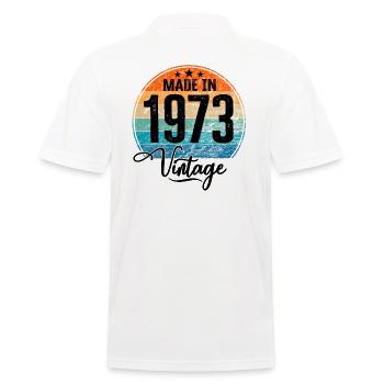Vintage Made in 1973 Geburtsjahr 1973 Geburtstag - Männer Poloshirt - Weiß - Hinten - Kai (181cm)