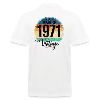 Vintage Made in 1971 Year of birth 1971 Birthday - Men's Polo Shirt - white - Back - Kai (181cm)