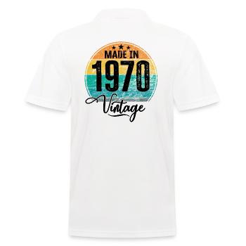 Vintage Fabriqué en 1970 Année de naissance 1970 Anniversaire - Polo Homme - blanc - Dos - Kai (181cm)
