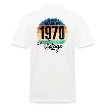 Millésime Fabriqué en 1970 Année de naissance 1970 Anniversaire - Polo Homme - blanc - Dos - Kai (181cm)