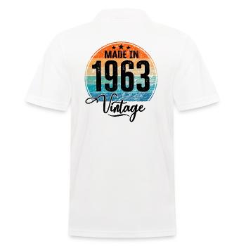 Vintage Made in 1963 Geburtsjahr 1963 Geburtstag - Männer Poloshirt - Weiß - Hinten - Kai (181cm)