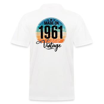 Millésime fabriqué en 1961 Année de naissance 1961 Anniversaire - Polo Homme - blanc - Dos - Kai (181cm)