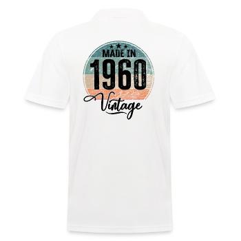 Vintage Made in 1960 Geburtsjahr 1960 Geburtstag - Männer Poloshirt - Weiß - Hinten - Kai (181cm)